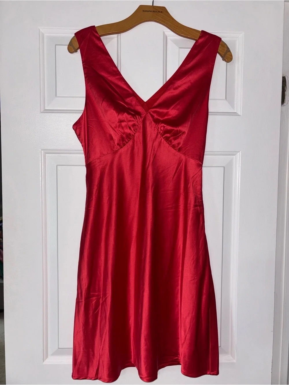 Red Satin Slip Dress - Unbranded